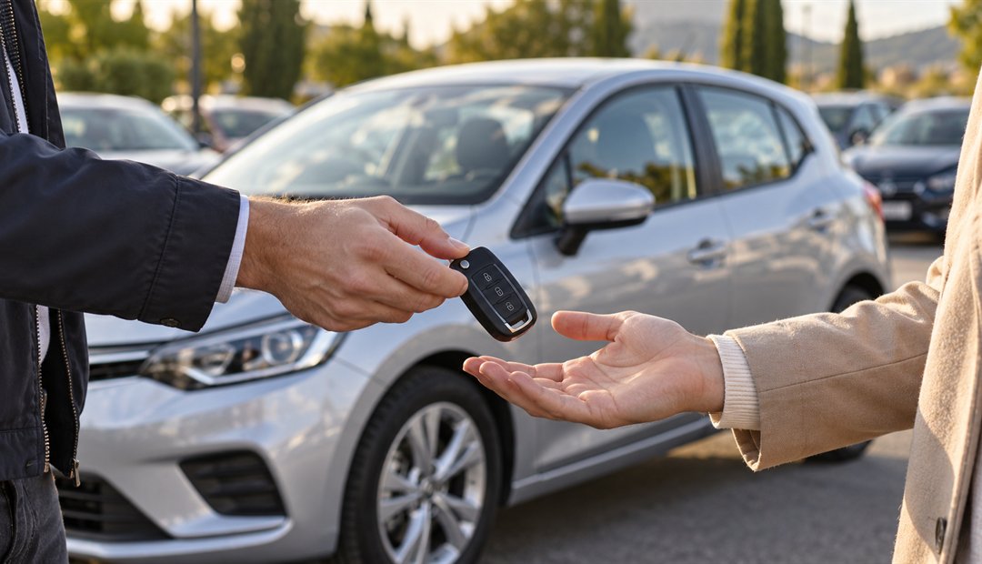 Remise des clés lors de la reprise d'une voiture